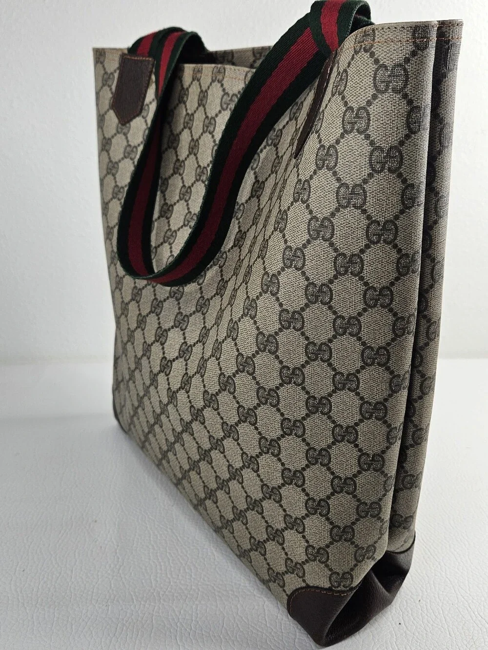 Authentic Gucci Vintage GG Supreme Sherry Line Tote GG Supreme Monogram Bag